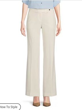 Calvin Klein Light Cream Wide-Leg Trousers